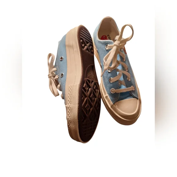 Converse PLAY Commes De Garcons Colab Blue Sneakers Men's 3 Women's 5 Low BLUE - Picture 5 of 8